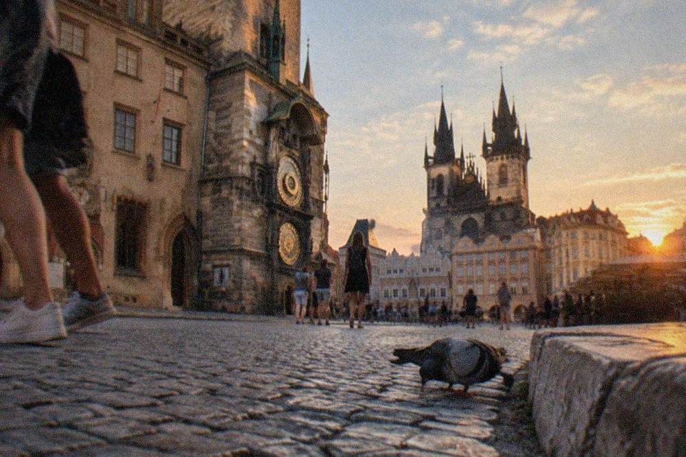 Old Town Square with the Astronomical Clock tower and colourful baroque facades