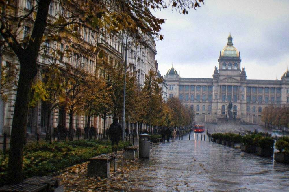 The neorenaissance facade of the National Museum on Wenceslas Square